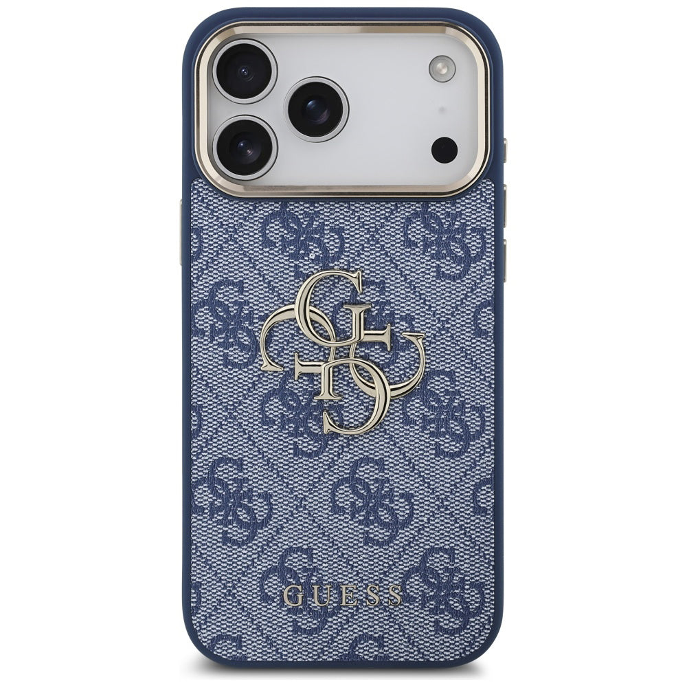 Deksel for Apple iPhone 17 Pro Max, Guess, Big 4G Logo Classic, Gullblå