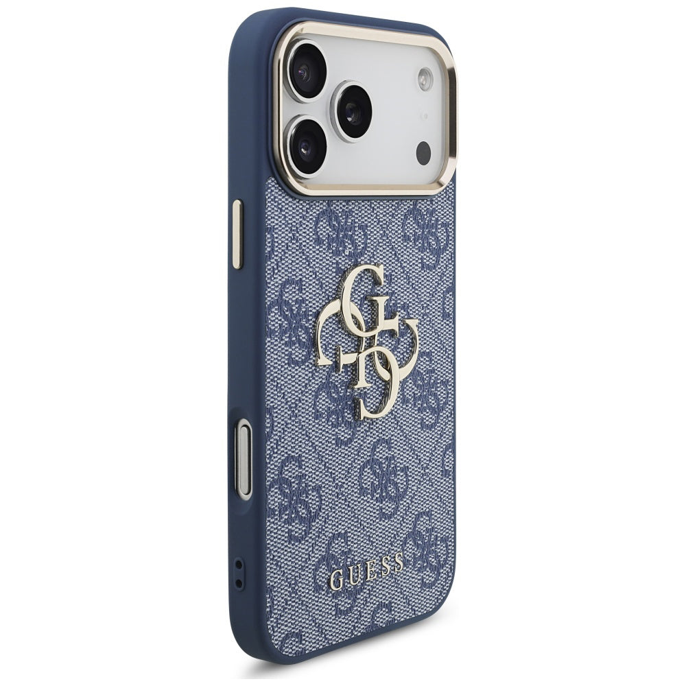 Deksel for Apple iPhone 17 Pro Max, Guess, Big 4G Logo Classic, Gullblå