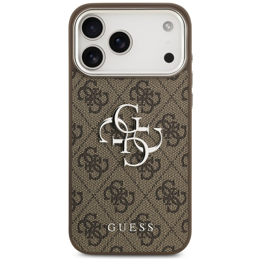 Deksel for Apple iPhone 17 Pro Max, Guess, Big 4G Logo Classic, Brun Sølv