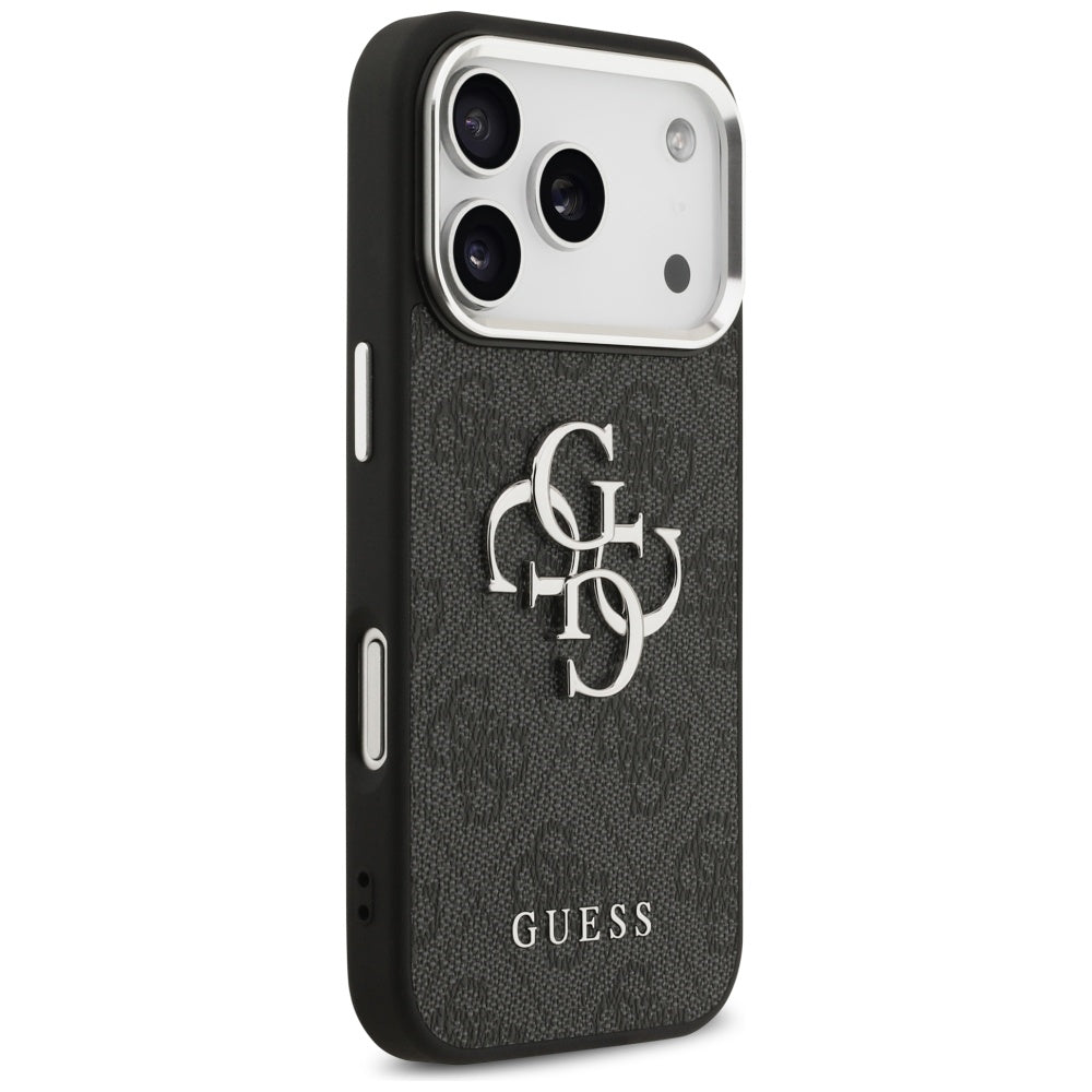 Deksel for Apple iPhone 17 Pro Max, Guess, Big 4G Logo Classic, Svart Sølv