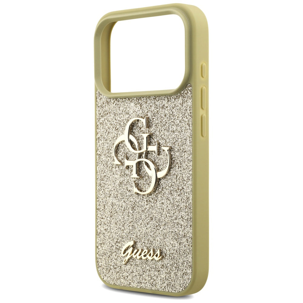 Deksel for Apple iPhone 17 Pro Max, Guess, Fixed Glitter Big 4G, Gull