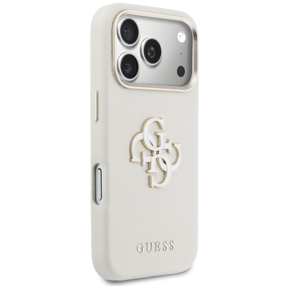 Deksel for Apple iPhone 17 Pro Max, Guess, Resin Logo, Beige