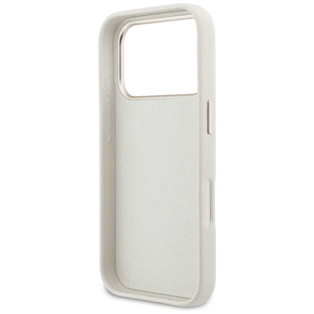 Deksel for Apple iPhone 17 Pro Max, Guess, Resin Logo, Beige