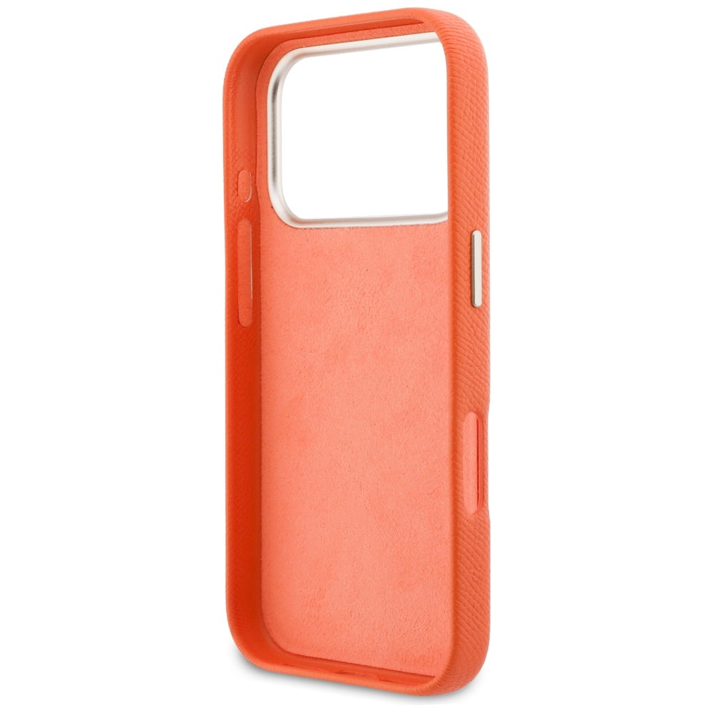 Deksel for Apple iPhone 17 Pro Max, GUESS, Resin Logo, Oransje