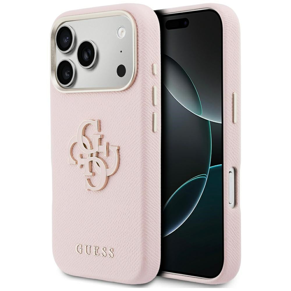 Deksel for Apple iPhone 17 Pro, Guess, Resin Logo, Rosa
