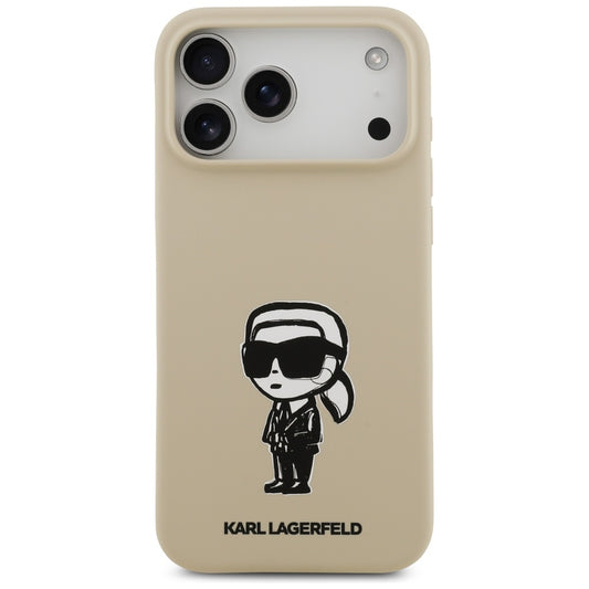 Deksel for Apple iPhone 17 Pro Max, Karl Lagerfeld, Sketch and Logo Karl, Brun