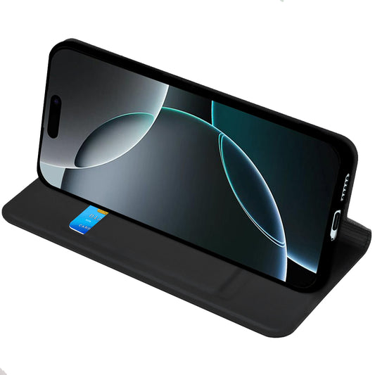 Deksel for Apple iPhone 17 Pro Max, Techsuit, Magskin Book, Svart