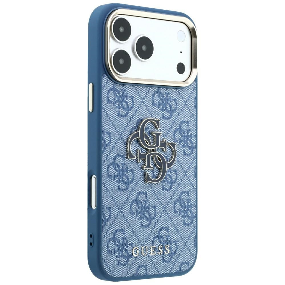 Deksel for Apple iPhone 18 Pro / 17 Pro, Guess, 4G Big Resin Logo, Blå