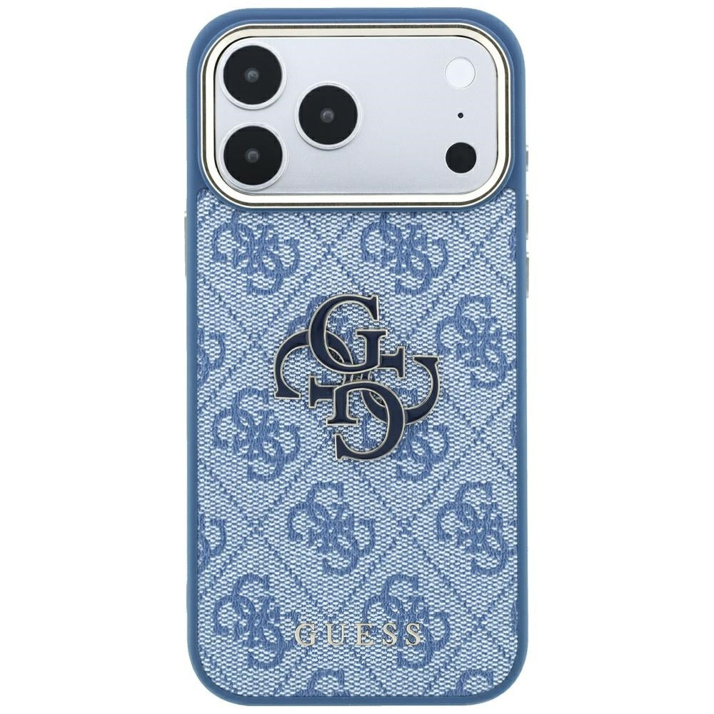 Deksel for Apple iPhone 18 Pro / 17 Pro, Guess, 4G Big Resin Logo, Blå
