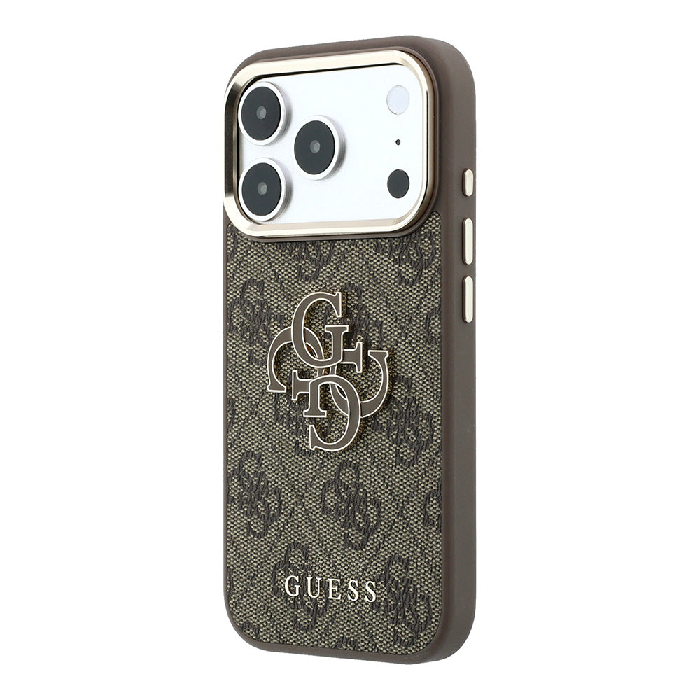 Deksel for Apple iPhone 18 Pro / 17 Pro, Guess, 4G Big Resin Logo, Brun