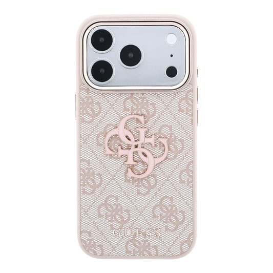 Deksel for Apple iPhone 18 Pro / 17 Pro, Guess, 4G Big Resin Logo, Rosa