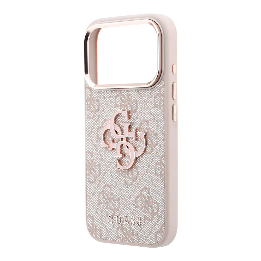 Deksel for Apple iPhone 18 Pro / 17 Pro, Guess, 4G Big Resin Logo, Rosa