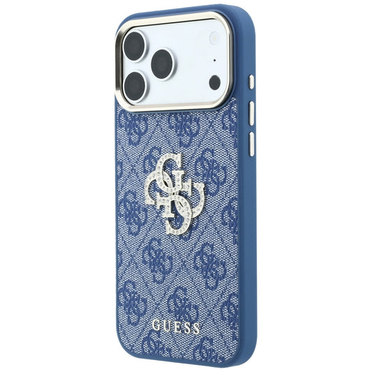 Deksel for Apple iPhone 18 Pro / 17 Pro, Guess, 4G Big Strass Logo, Blå