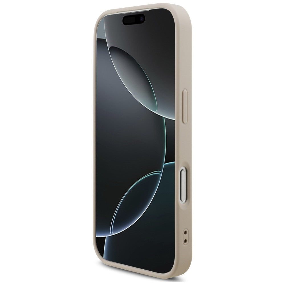Deksel for Apple iPhone 18 Pro / 17 Pro, Guess, 4G Classic Logo med stropp, Rosa