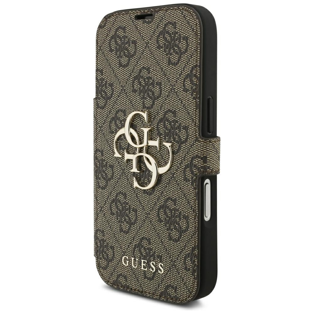 Deksel for Apple iPhone 18 Pro / 17 Pro, Guess, 4G Metalllogo, Brun