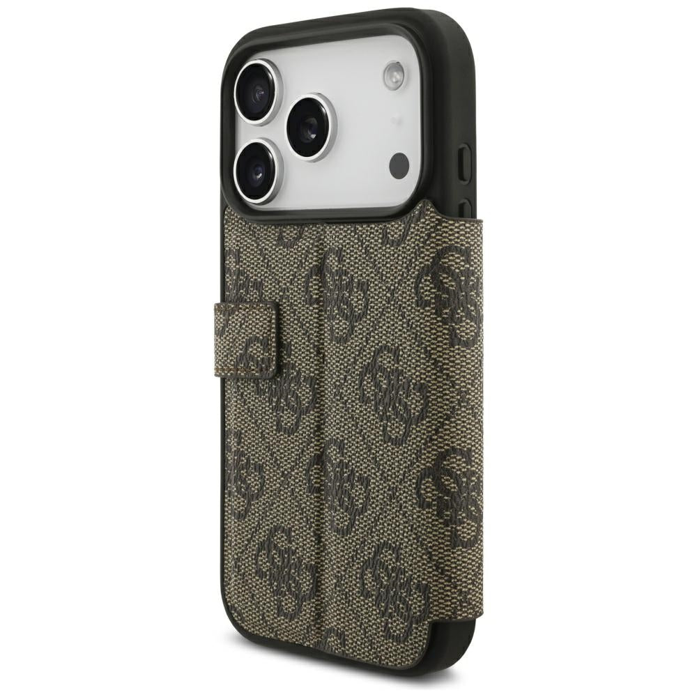 Deksel for Apple iPhone 18 Pro / 17 Pro, Guess, 4G Metalllogo, Brun