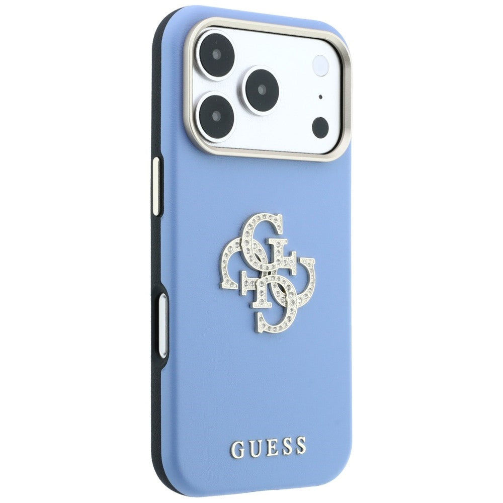 Deksel for Apple iPhone 18 Pro / 17 Pro, Guess, Smooth Big Strass Logo, Bleu