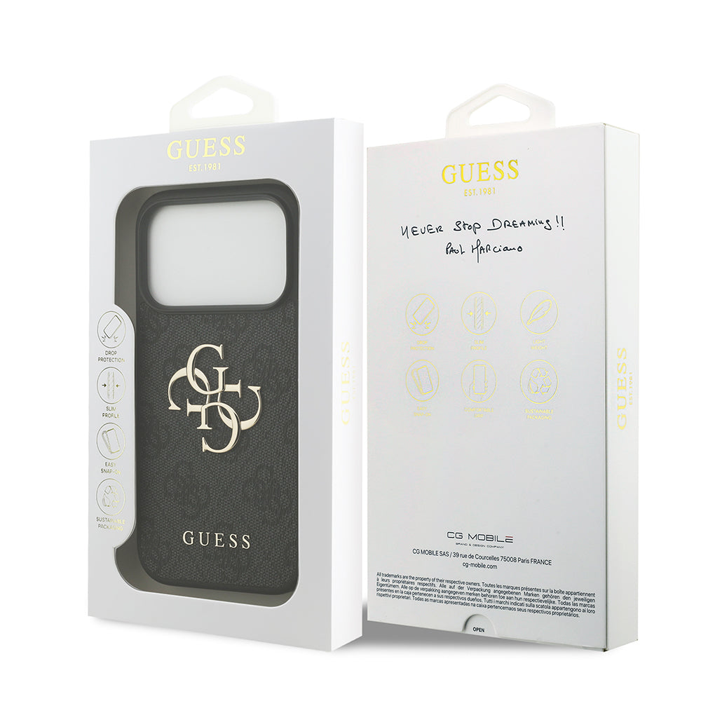 Deksel for Apple iPhone 18 Pro Max / 17 Pro Max, Guess, 4G Big Logo, Svart