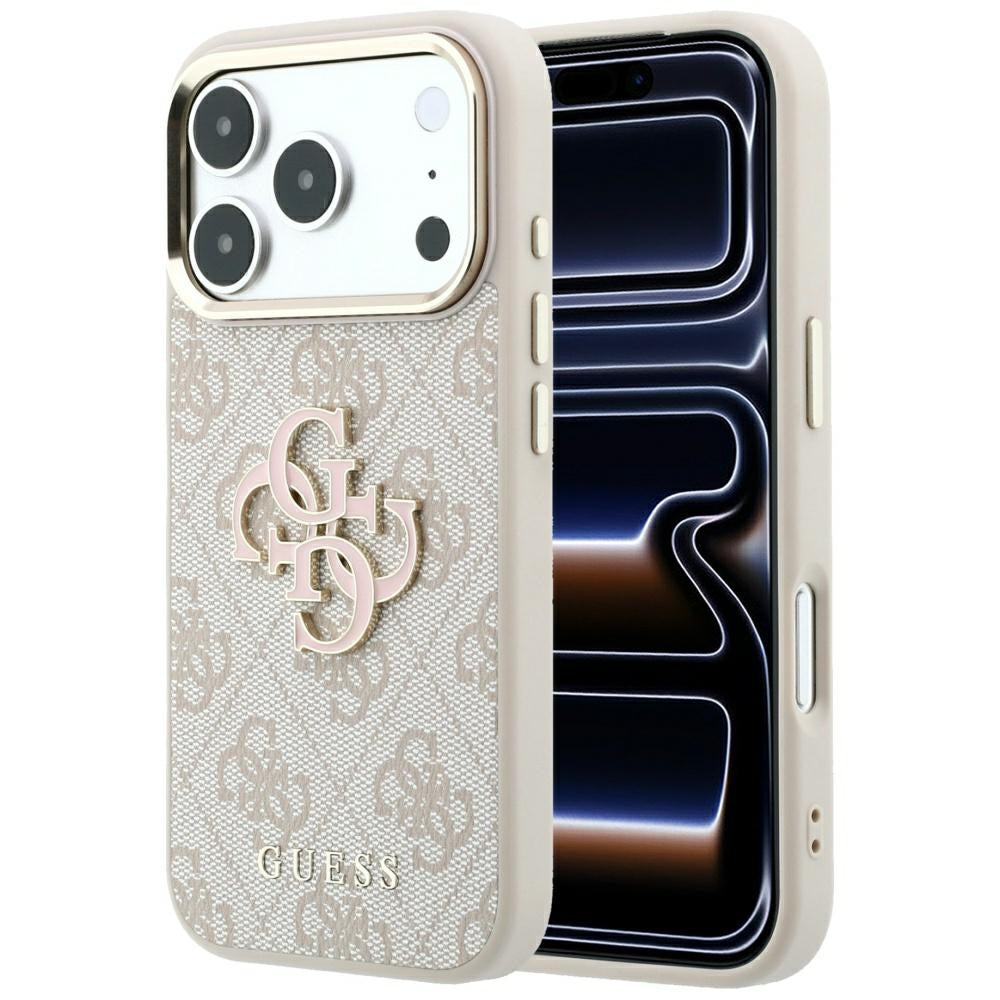 Deksel for Apple iPhone 18 Pro Max / 17 Pro Max, Guess, 4G Big Resin Logo, Rosa