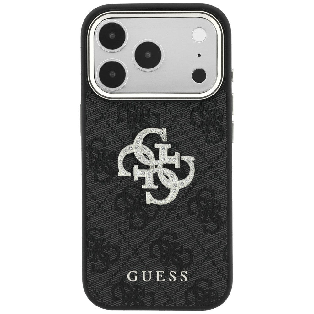 Deksel for Apple iPhone 18 Pro Max / 17 Pro Max, Guess, 4G Big Strass Logo, Svart