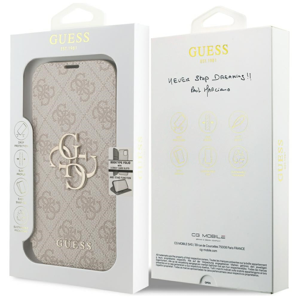Deksel for Apple iPhone 18 Pro Max / 17 Pro Max, Guess, 4G Metalllogo, Rosa