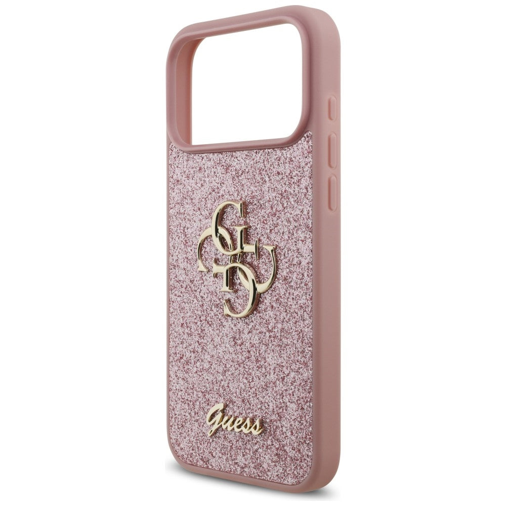 Deksel til Apple iPhone 18 Pro Max / 17 Pro Max, Guess, Fixed Glitter Big 4G, Rosa