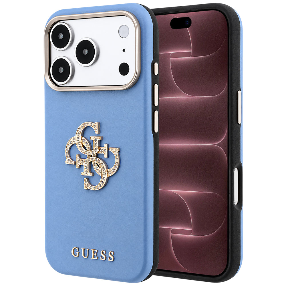Deksel til Apple iPhone 18 Pro Max / 17 Pro Max, Guess, Smooth Big Strass Logo, blå