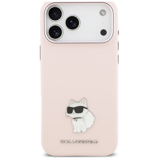 Deksel til Apple iPhone 18 Pro Max / 17 Pro Max, Karl Lagerfeld, Choupette Metal Pin, rosa