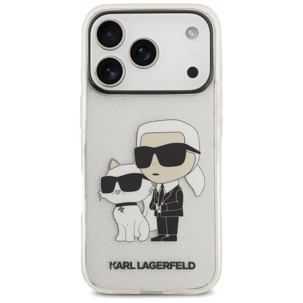 Deksel til Apple iPhone 18 Pro Max / 17 Pro Max, Karl Lagerfeld, IML Glitter Karl and Choupette NFT, gjennomsiktig