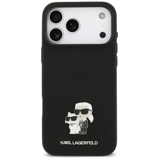 Deksel til Apple iPhone 18 Pro Max / 17 Pro Max, Karl Lagerfeld, Karl & Choupette Metal Pin, svart