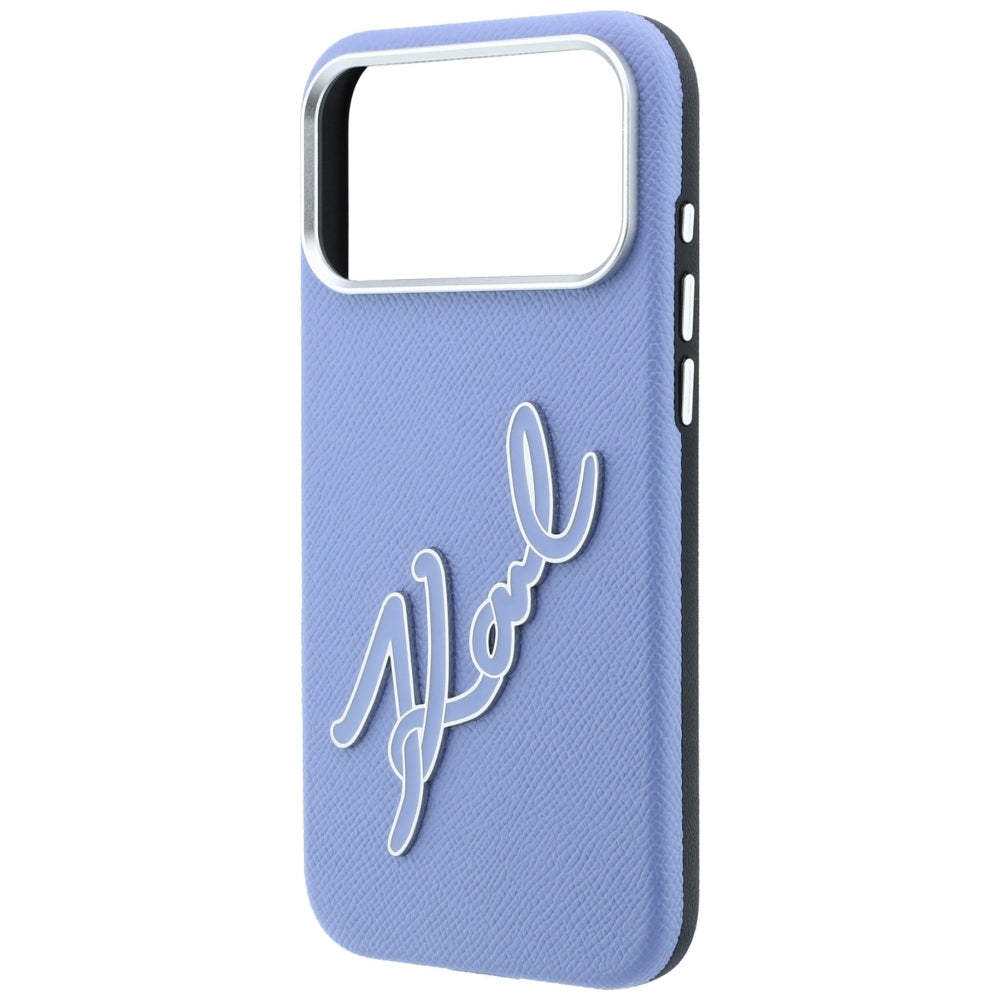 Deksel for Apple iPhone 18 Pro Max / 17 Pro Max, Karl Lagerfeld, Smooth Big Resin Signature Logo, Bleu