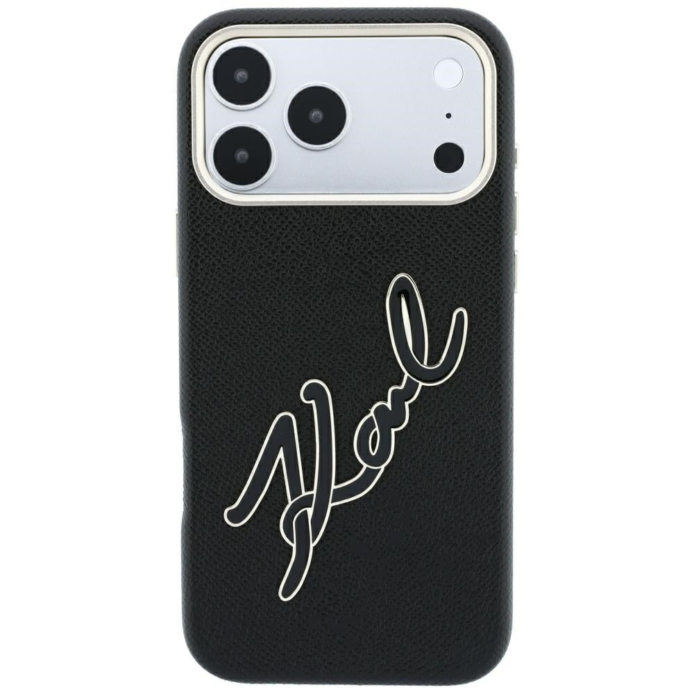 Deksel for Apple iPhone 18 Pro Max / 17 Pro Max, Karl Lagerfeld, Smooth Big Resin Signature Logo, Svart