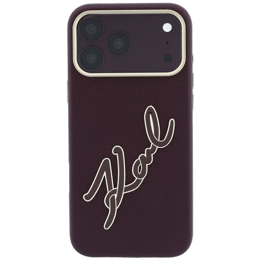 Deksel for Apple iPhone 18 Pro Max / 17 Pro Max, Karl Lagerfeld, Smooth Big Resin Signature Logo, Burgunder