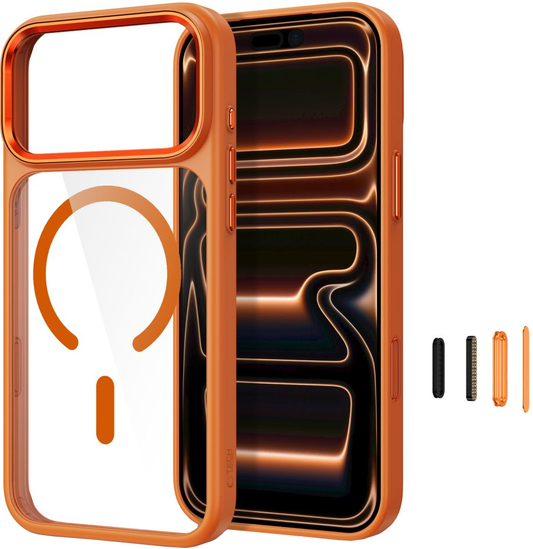 Deksel for Apple iPhone 18 Pro / 17 Pro, Tech-Protect, Magmat CC, Oransje Transparent