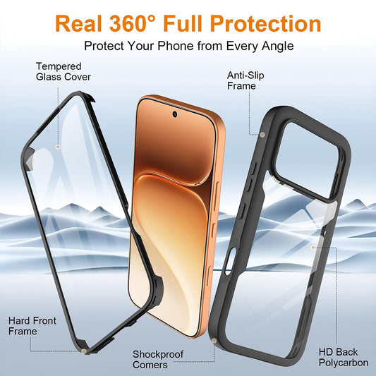 Deksel for Honor 600 Pro / 600, Techsuit, ColorVerse 360, Svart