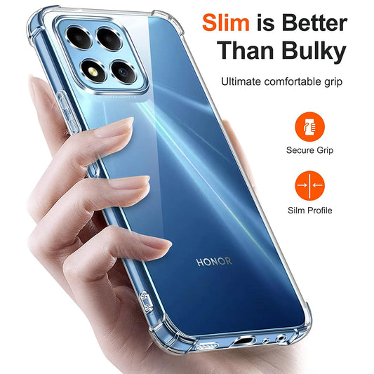 Deksel for Honor 70 Lite / X6 / X8 5G, Techsuit, Støtsikker Klar, Transparent