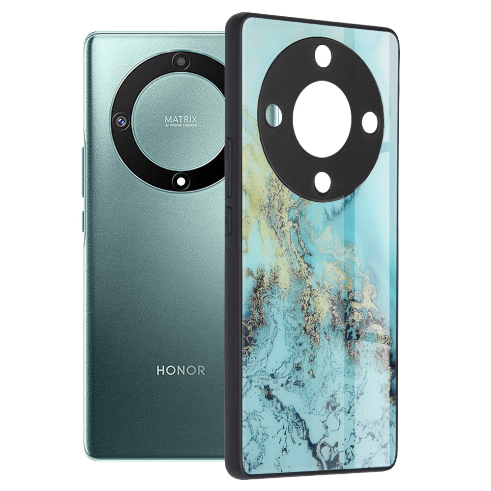 Deksel for Honor Magic5 Lite, Techsuit, Glaze, Blå