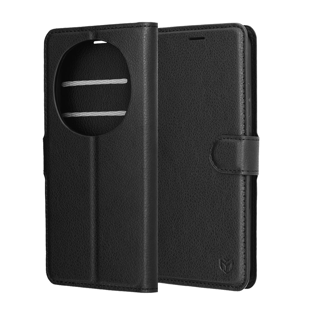 Deksel for Honor Magic8 Pro, Techsuit, Leather Folio, Svart