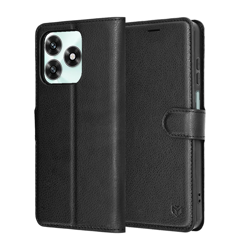 Deksel for Honor X5c Plus, Techsuit, Leather Folio, Svart