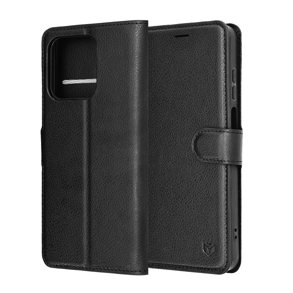 Deksel for Honor X5c Plus, Techsuit, Leather Folio, Svart