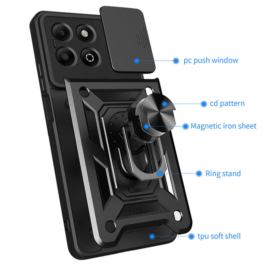 Deksel til Honor X6b, Techsuit, CamShield, Svart