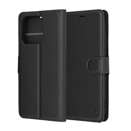 Deksel for Honor X8c, Techsuit, Leather Folio, Svart