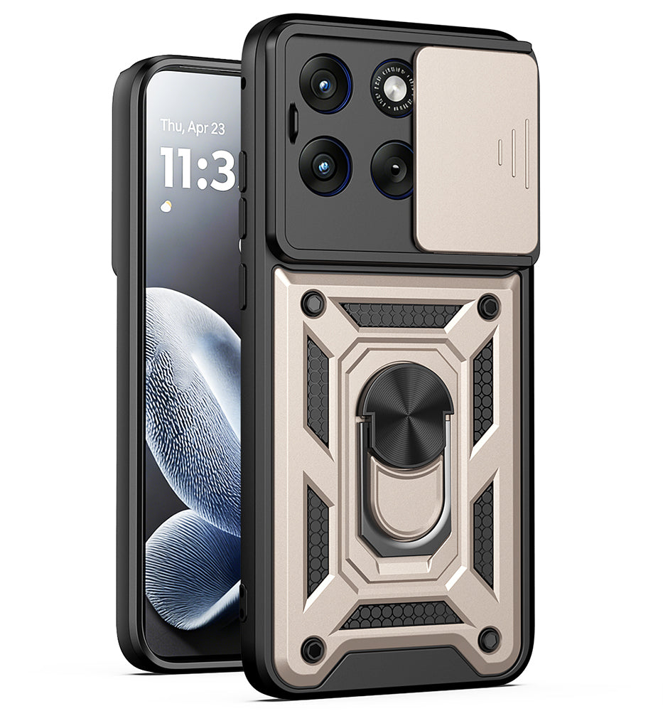 Deksel til Motorola Edge 70 Fusion, Techsuit, CamShield, Gullfarget