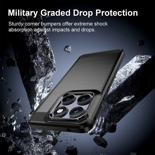 Deksel for Motorola Edge 70 Fusion, Techsuit, Karbon, Svart