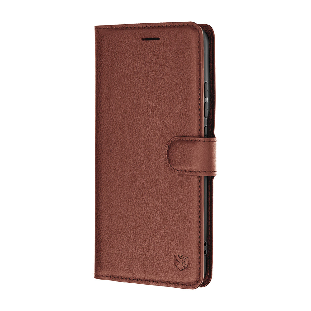 Deksel for Motorola Edge 70 Pro, Techsuit, Leather Folio, Brun