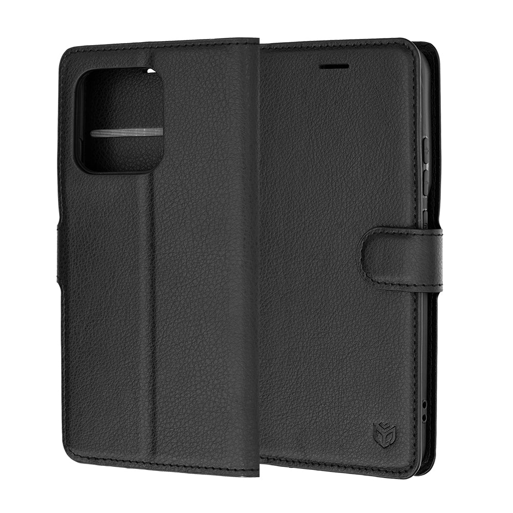 Deksel for Motorola Edge 70 Pro, Techsuit, Leather Folio, Svart