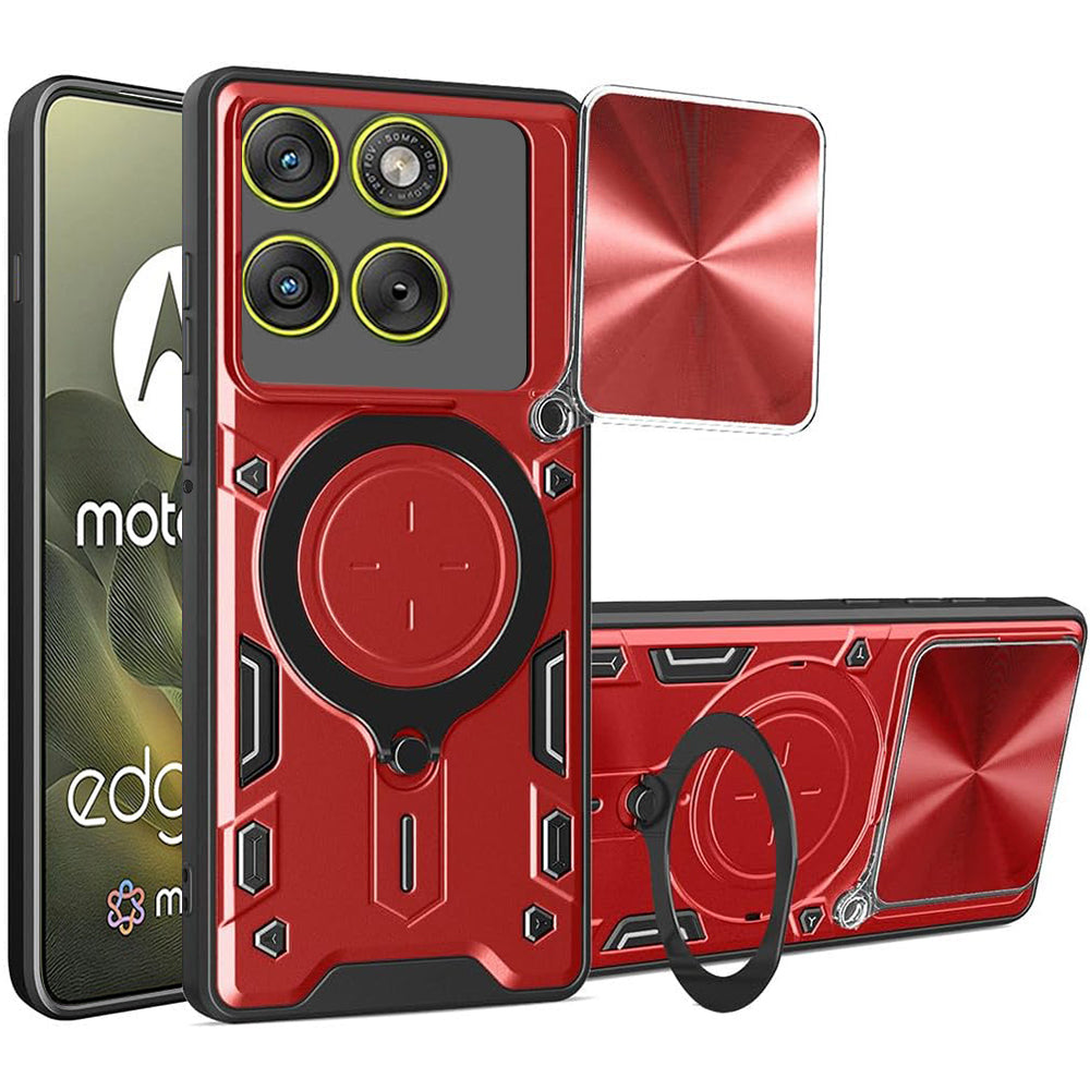 Deksel for Motorola Edge 70, Techsuit, CamGuard Pro, Rød