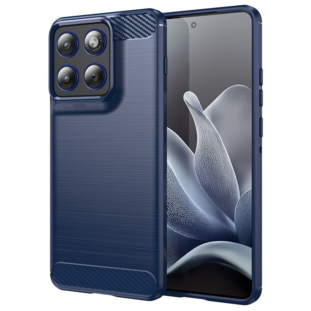 Deksel for Motorola Edge 70, Techsuit, Karbon, Blå