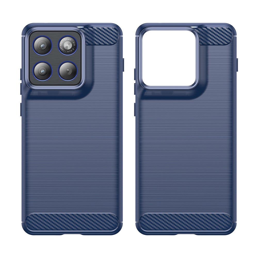 Deksel for Motorola Edge 70, Techsuit, Karbon, Blå