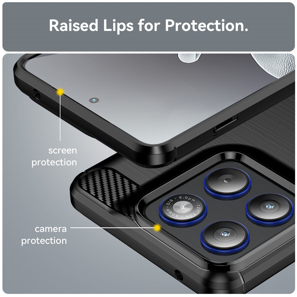 Deksel for Motorola Edge 70, Techsuit, Karbon, Svart